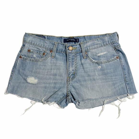 Levi's Boyfriend 513 Jean Distressed Cutoff Shorts - 5 - Picture 1 of 12
